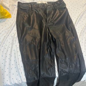 Hollister Black Faux Leather Trousers